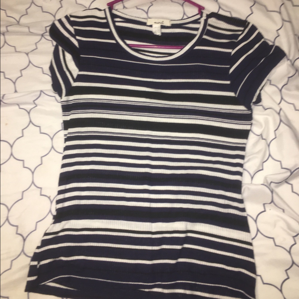 blue striped shirt